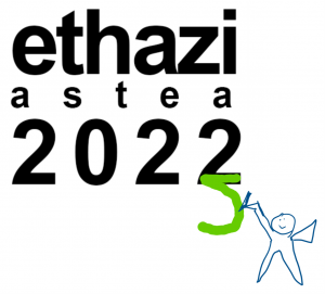 Logotipo de ETHAZI astea con un añadido para adaptarlo a la edición de este año